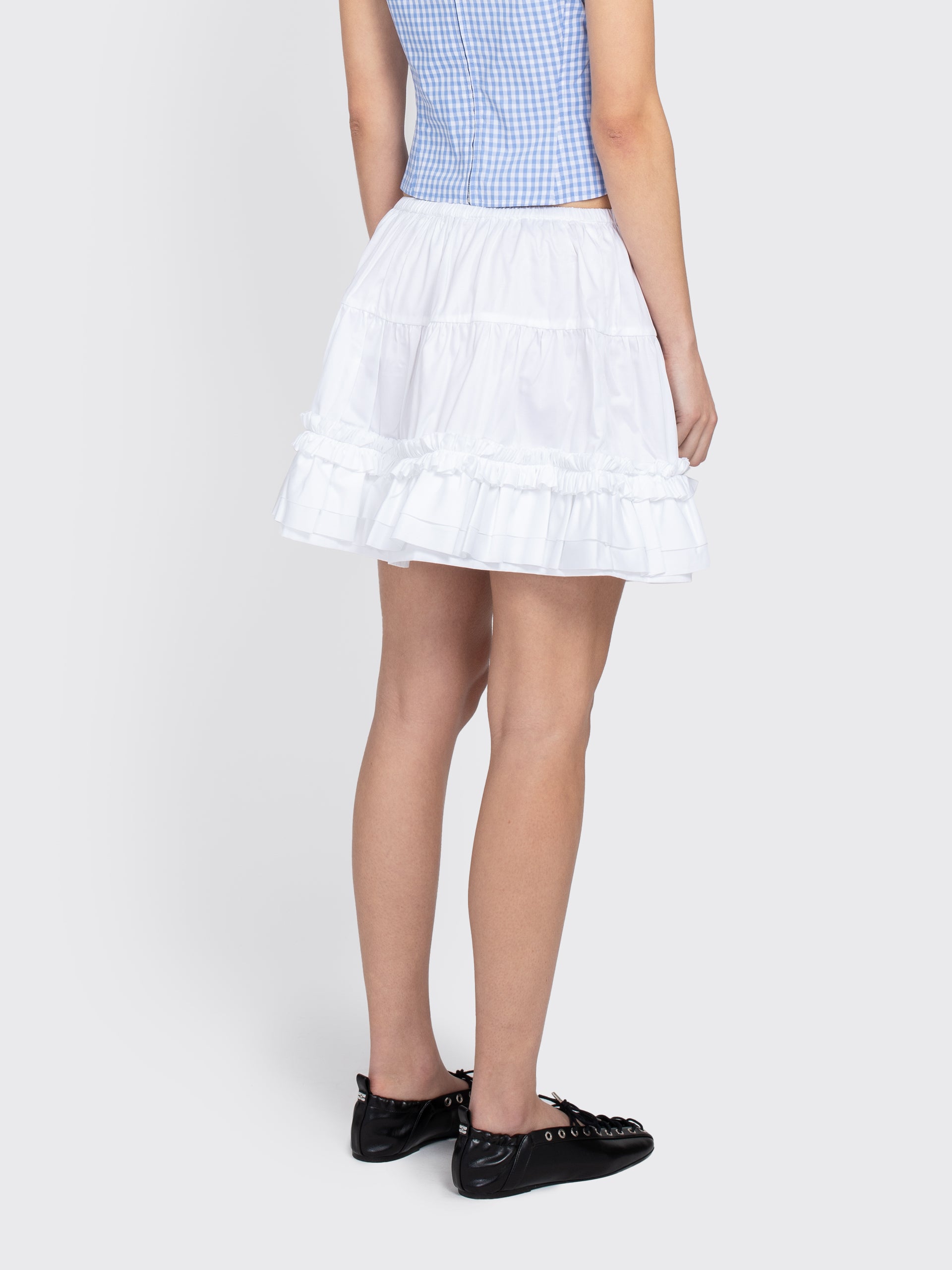 【関税込み】Sandy Liang ホワイト Milanese ミニスカート Milanese Skirt | Rooney
