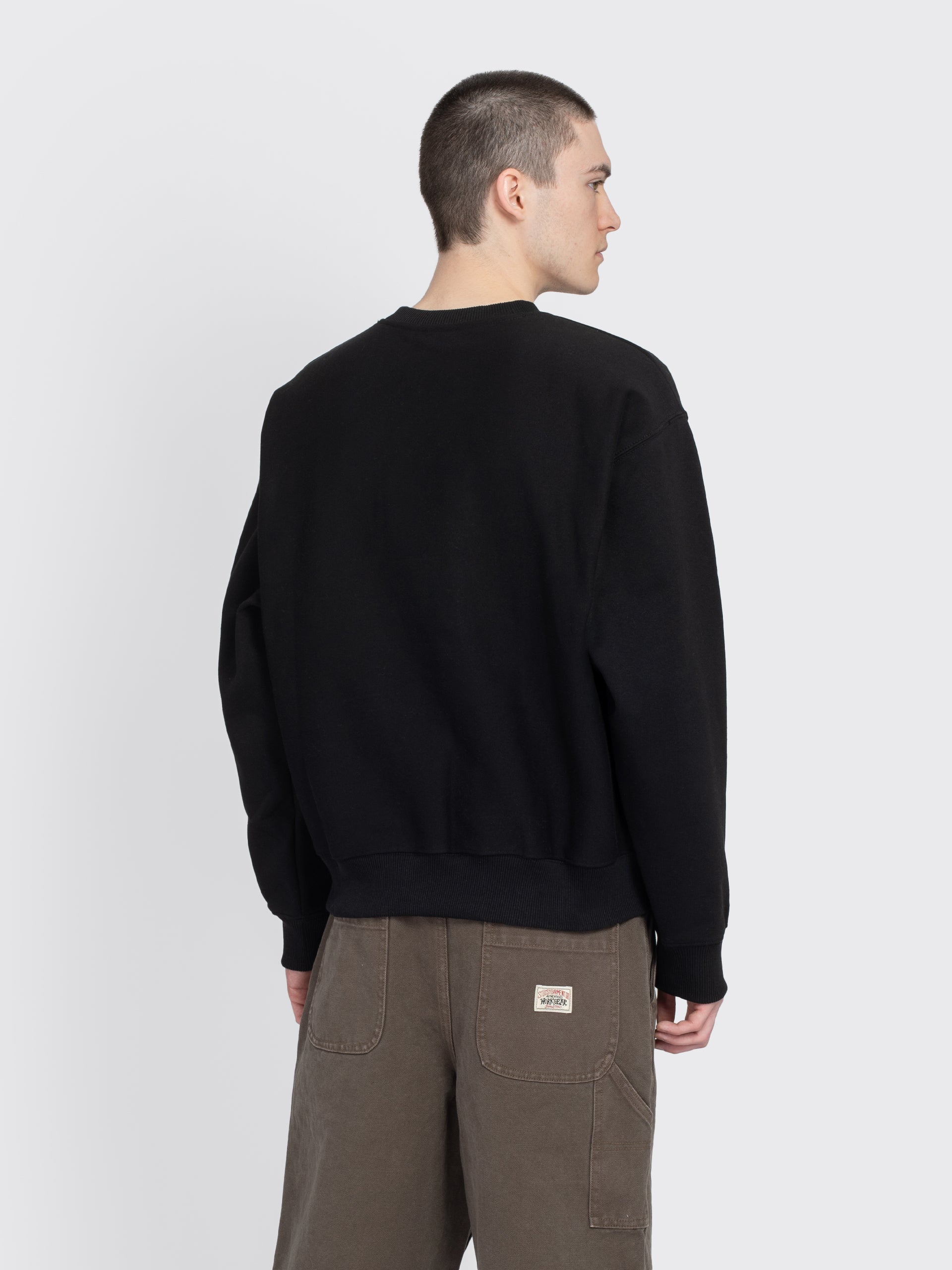 【STUSSY】SMOOTH 80 CREW Stussy Smooth 80 Crew Black Men's - SS25 - US