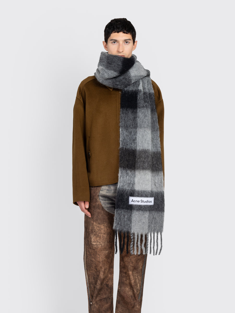 Mohair Checked Scarf
