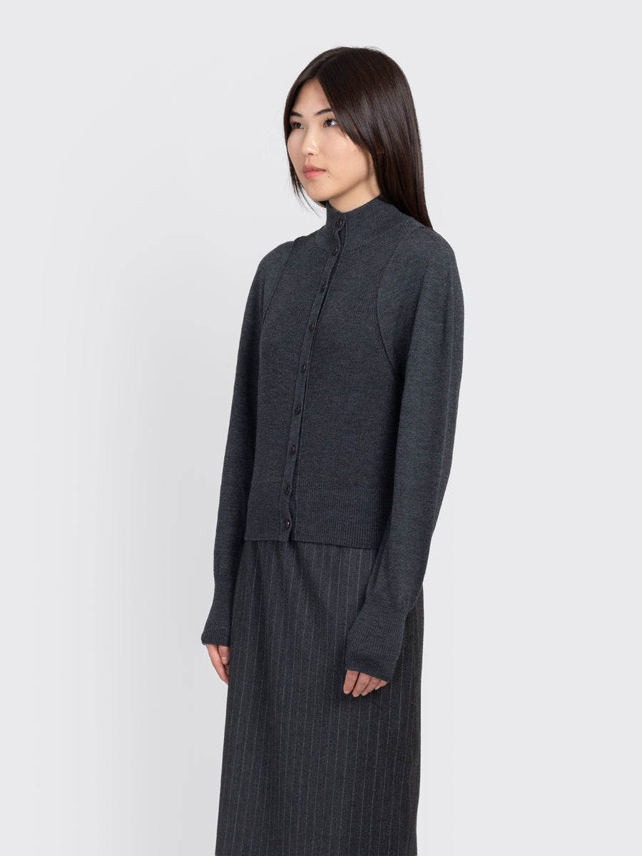 Blocking Button Up Cardigan