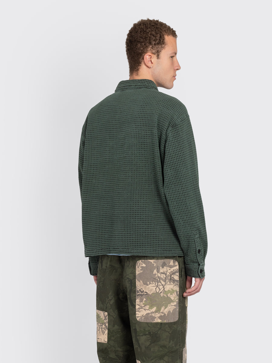 Waffle Button Front Shirt