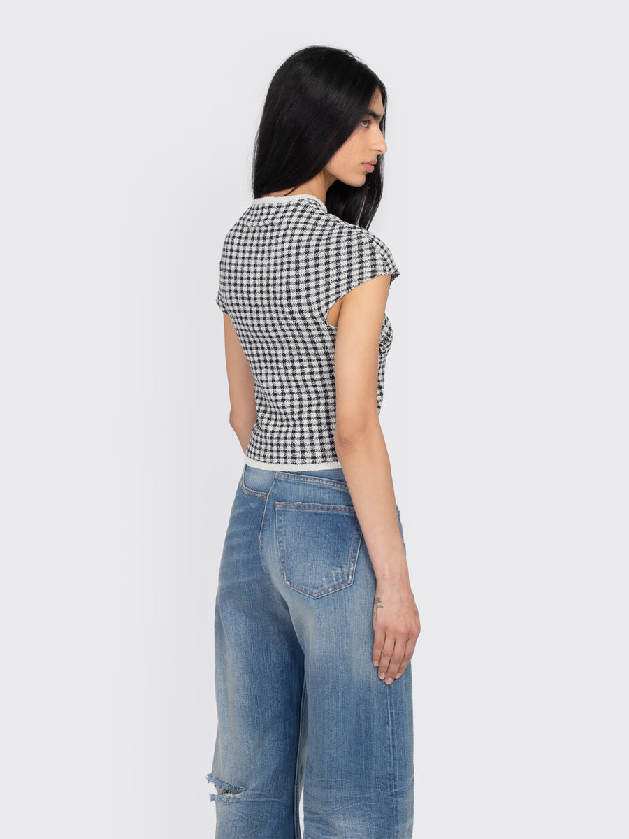 MM6 Checked Knitted T-Shirt