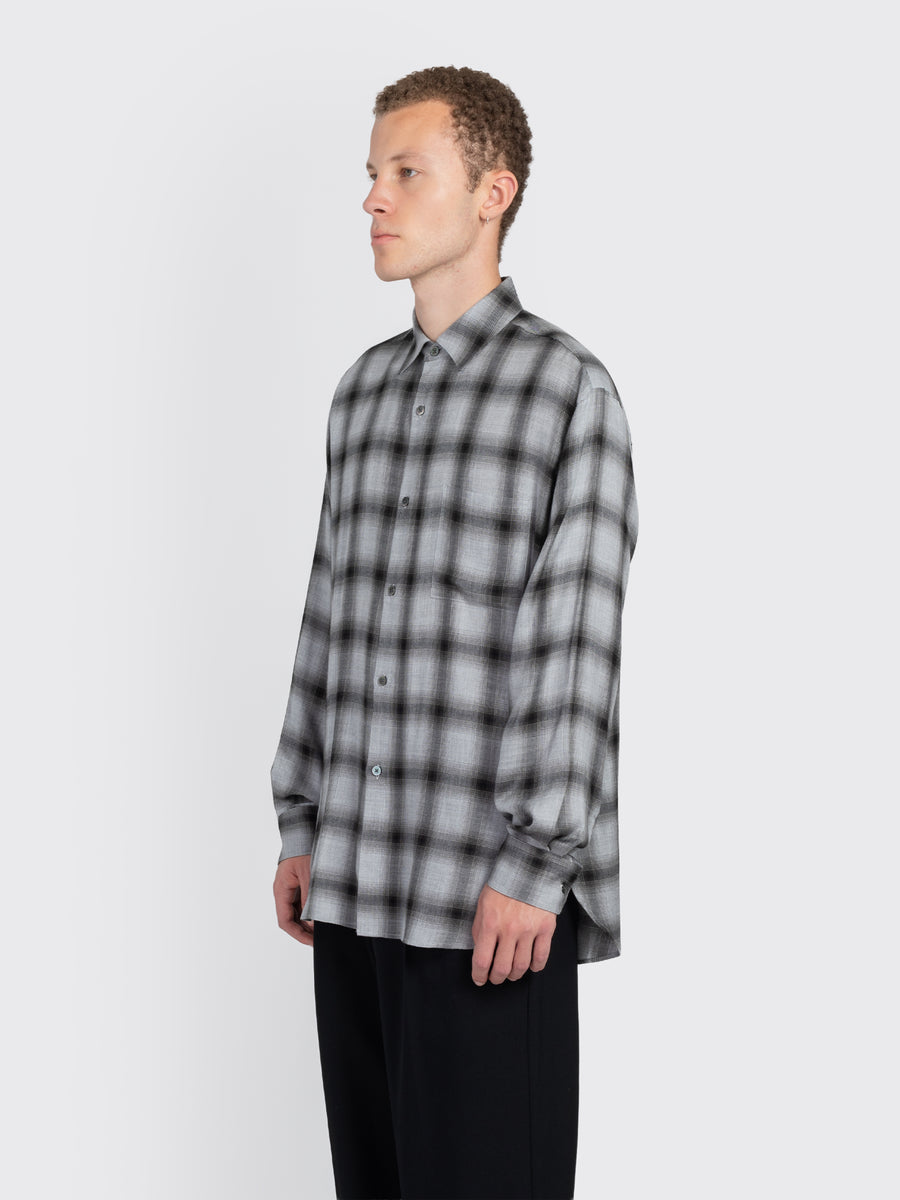 Rayon Lyocell Check Oversize Down Pat Shirt