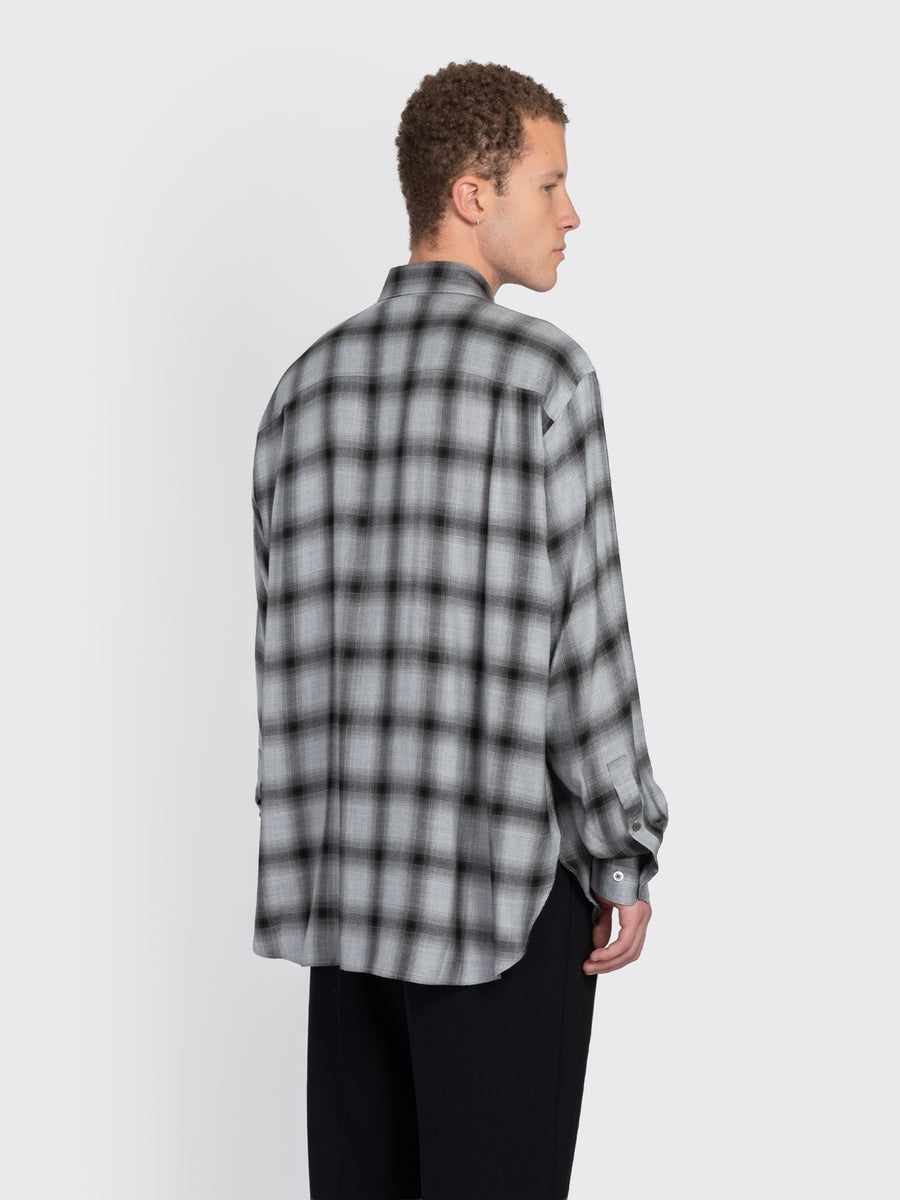 Rayon Lyocell Check Oversize Down Pat Shirt