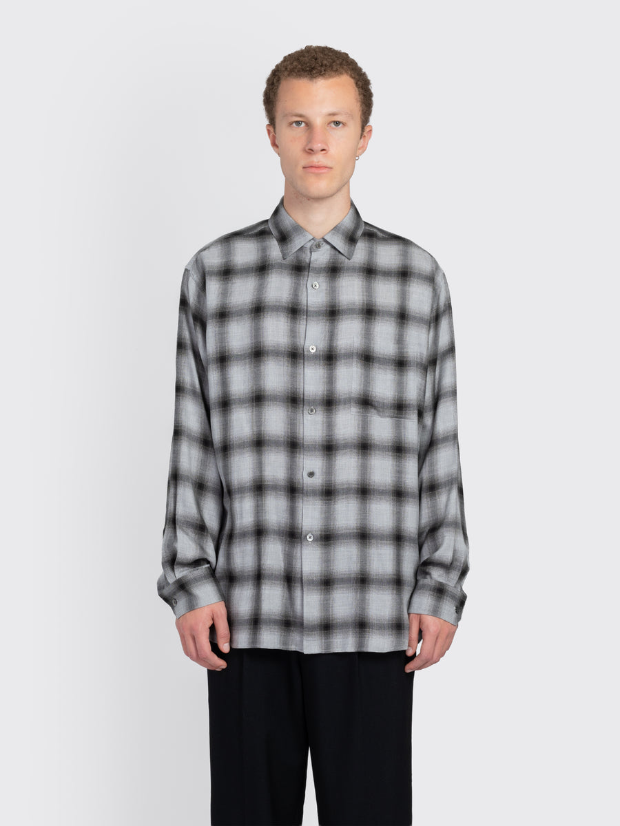 Rayon Lyocell Check Oversize Down Pat Shirt