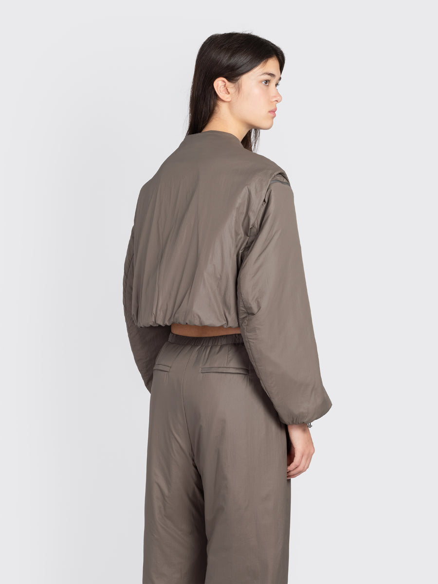 Padded Nylon Crop Jumper