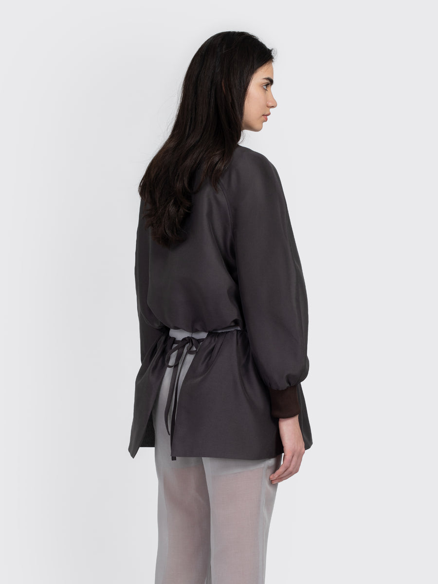 Shirring Organza Belt Skirt