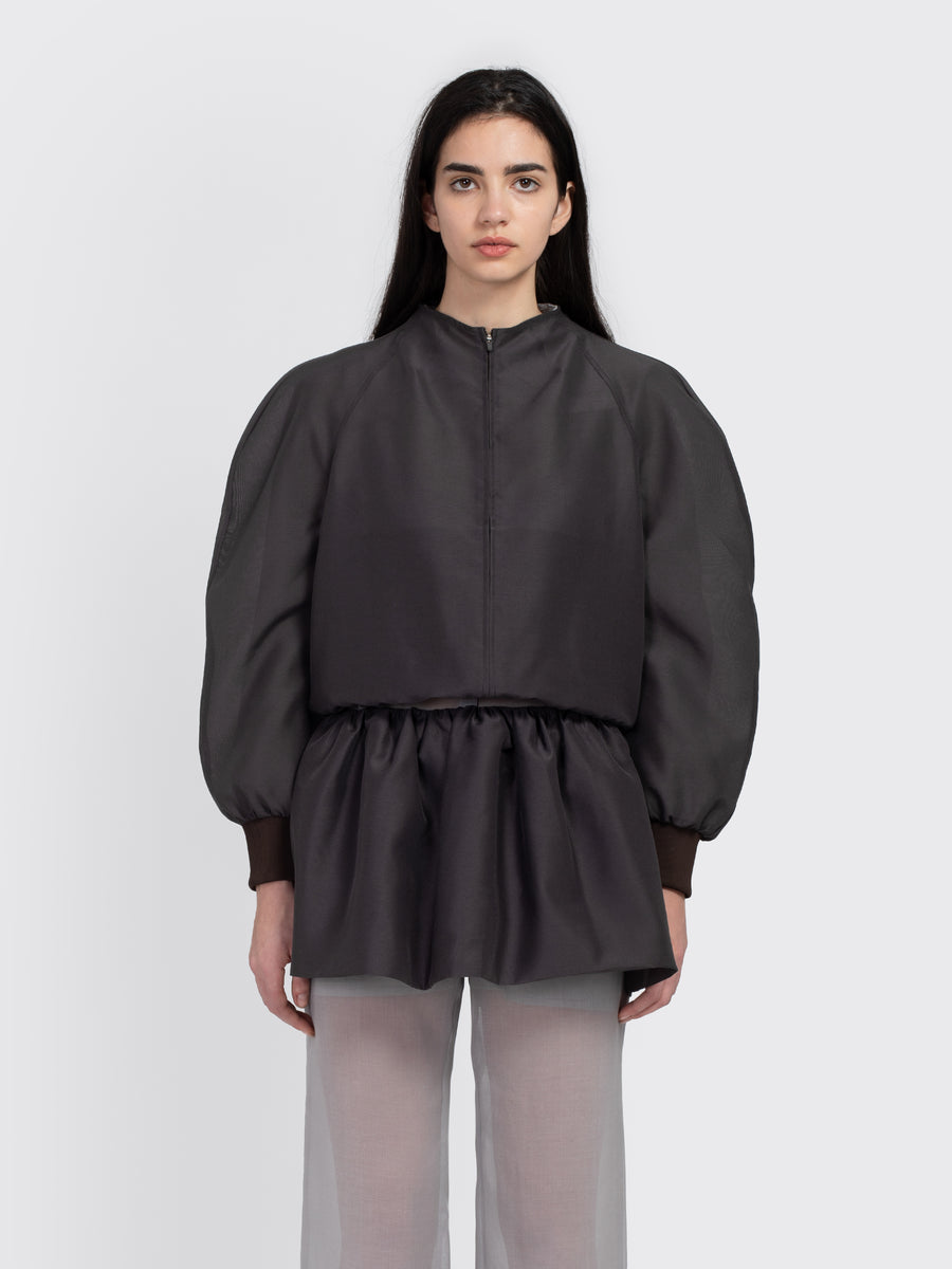 Shirring Organza Belt Skirt