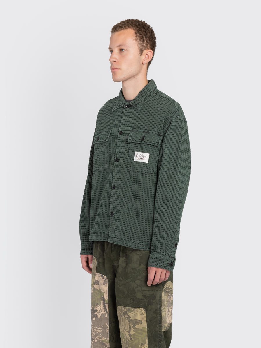 Waffle Button Front Shirt