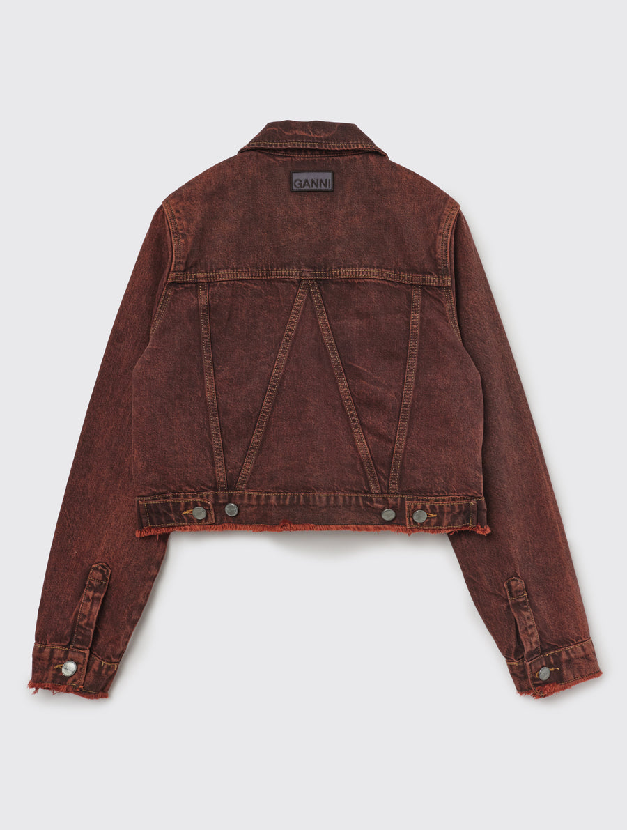 GANNI-OverdyedBleachDenimCroppedJacke