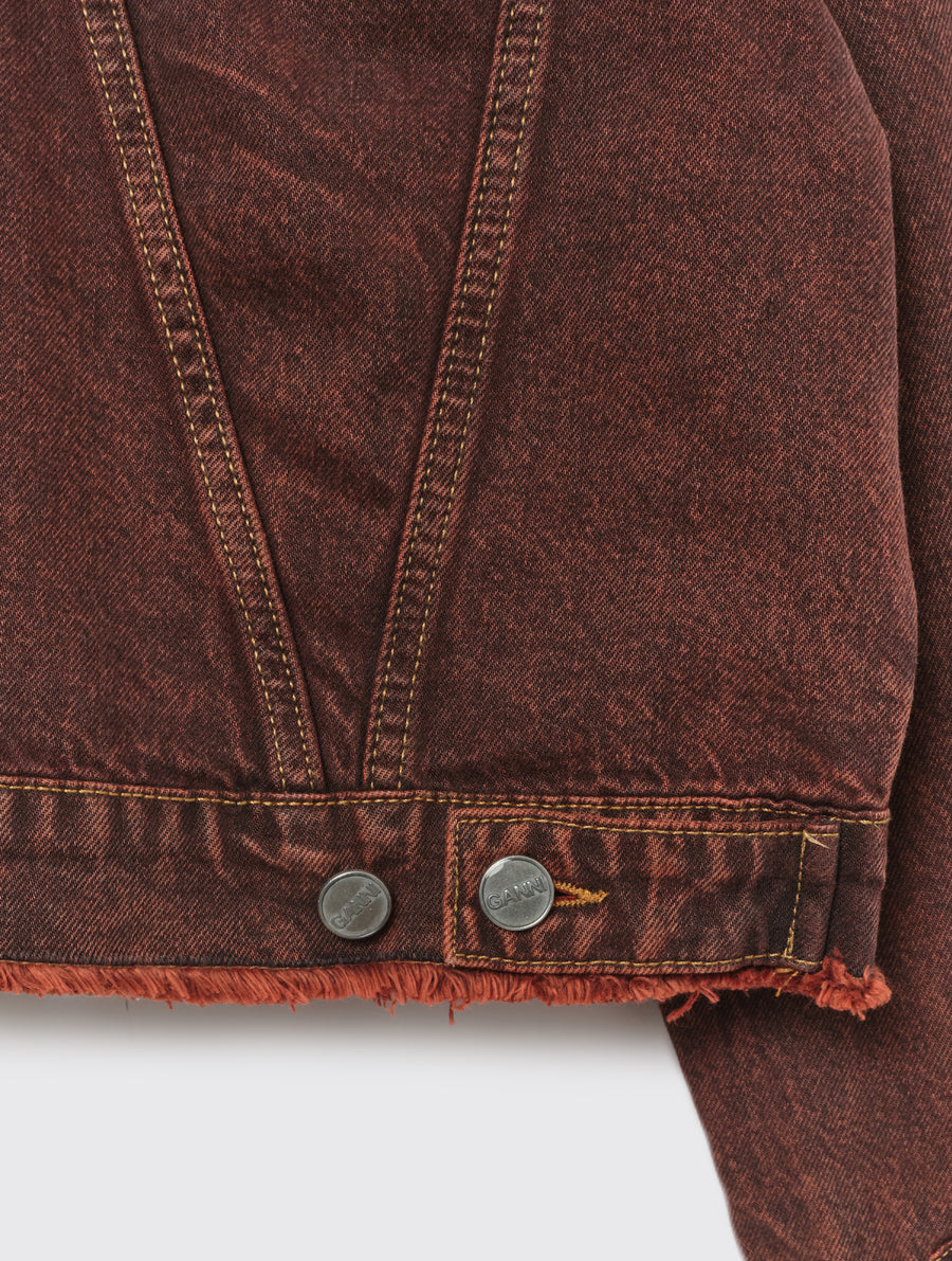 GANNI-OverdyedBleachDenimCroppedJacke