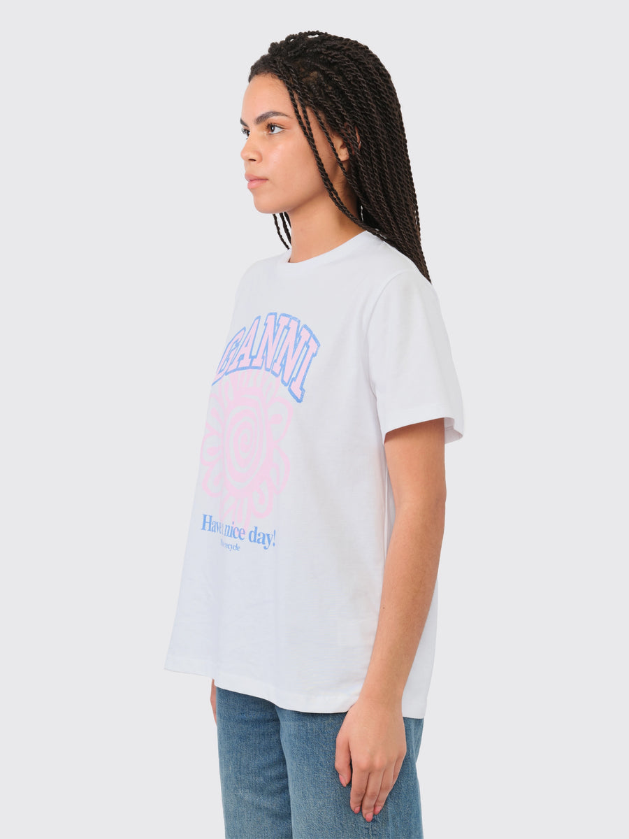 Basic Jersey Flower Relaxed T-Shirt