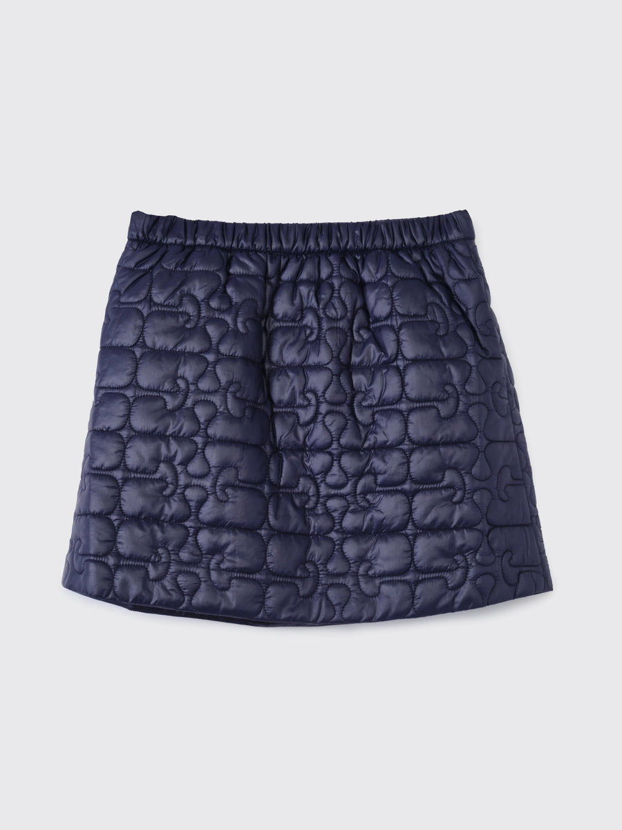 Shiny Quilt Mini Skirt