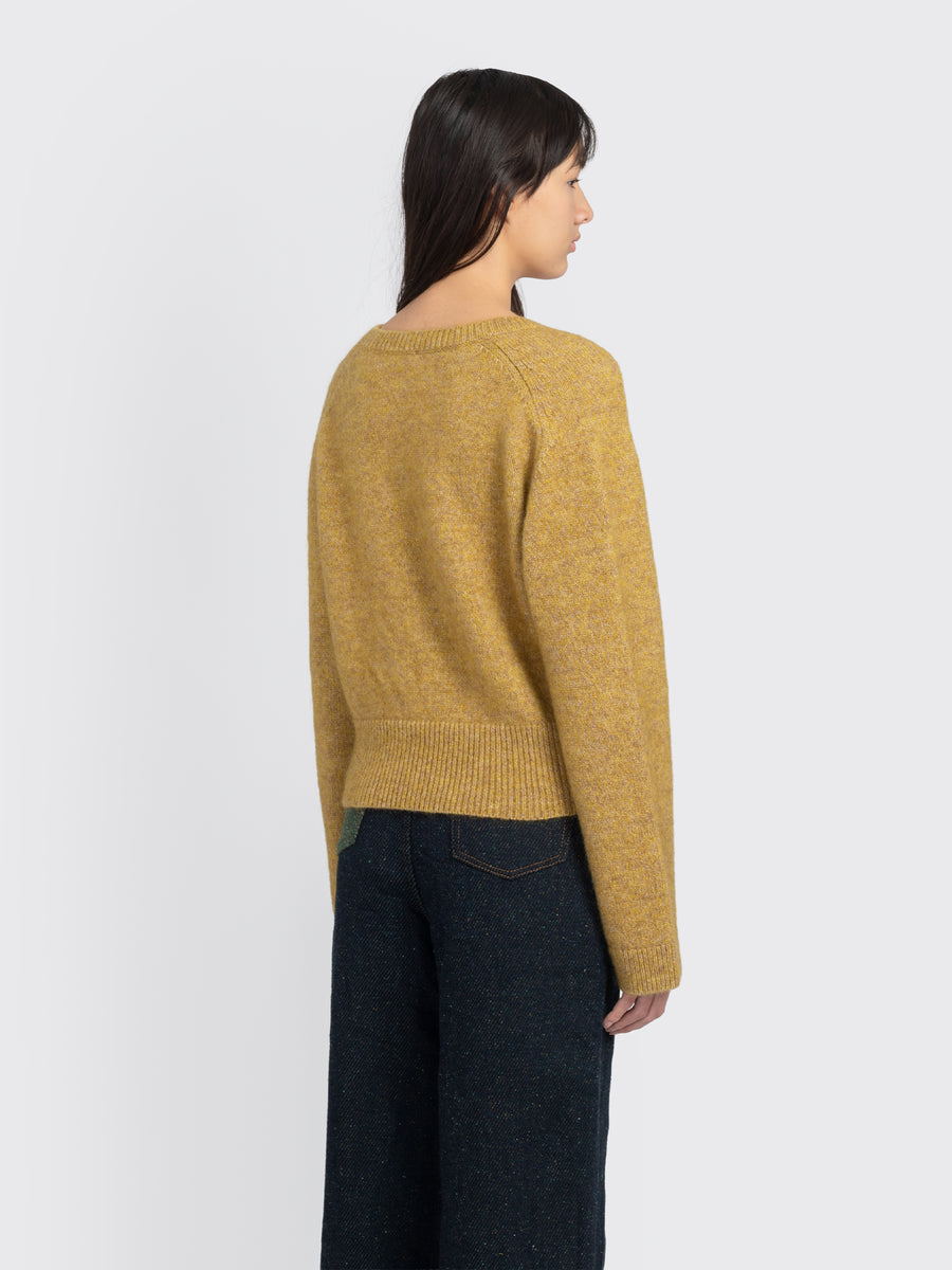 Brushed Mohair Deep V-neck