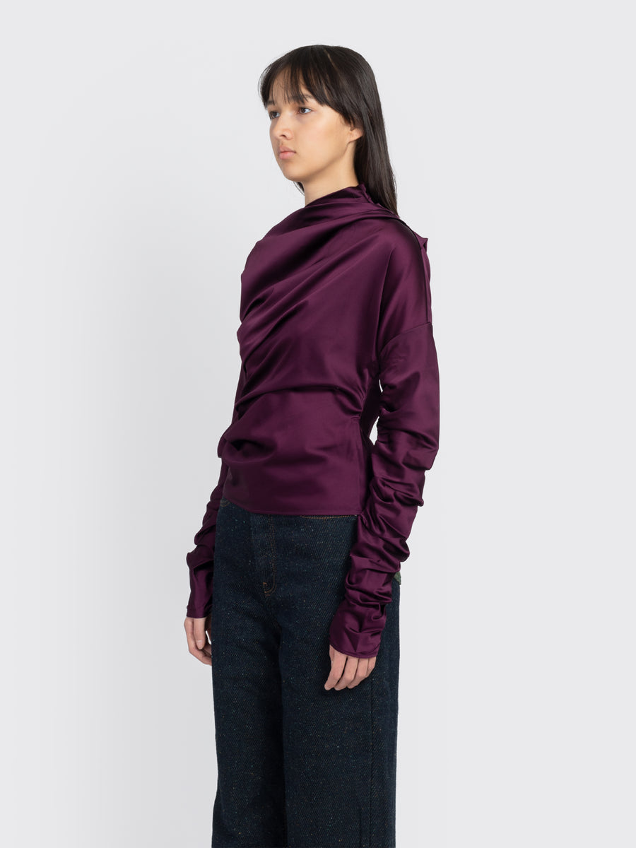 Satin Ruched Top
