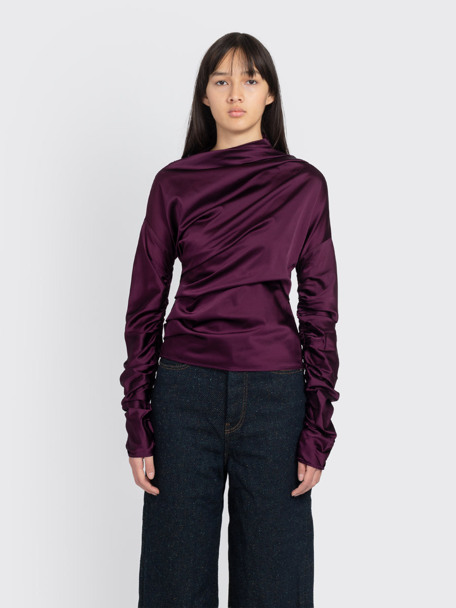 Satin Ruched Top