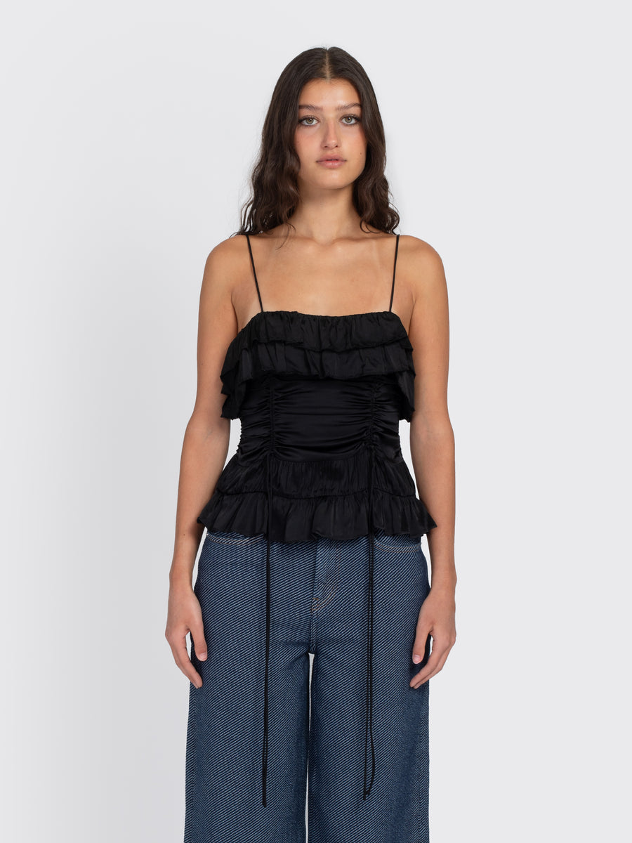 Solid Satin Slip Top