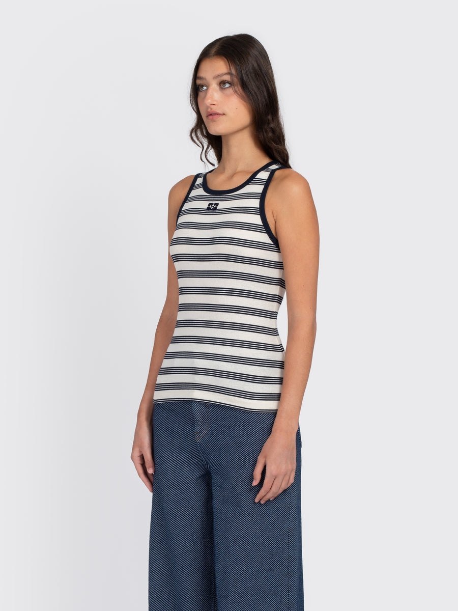 Striped Soft Cotton Rib Tank Top