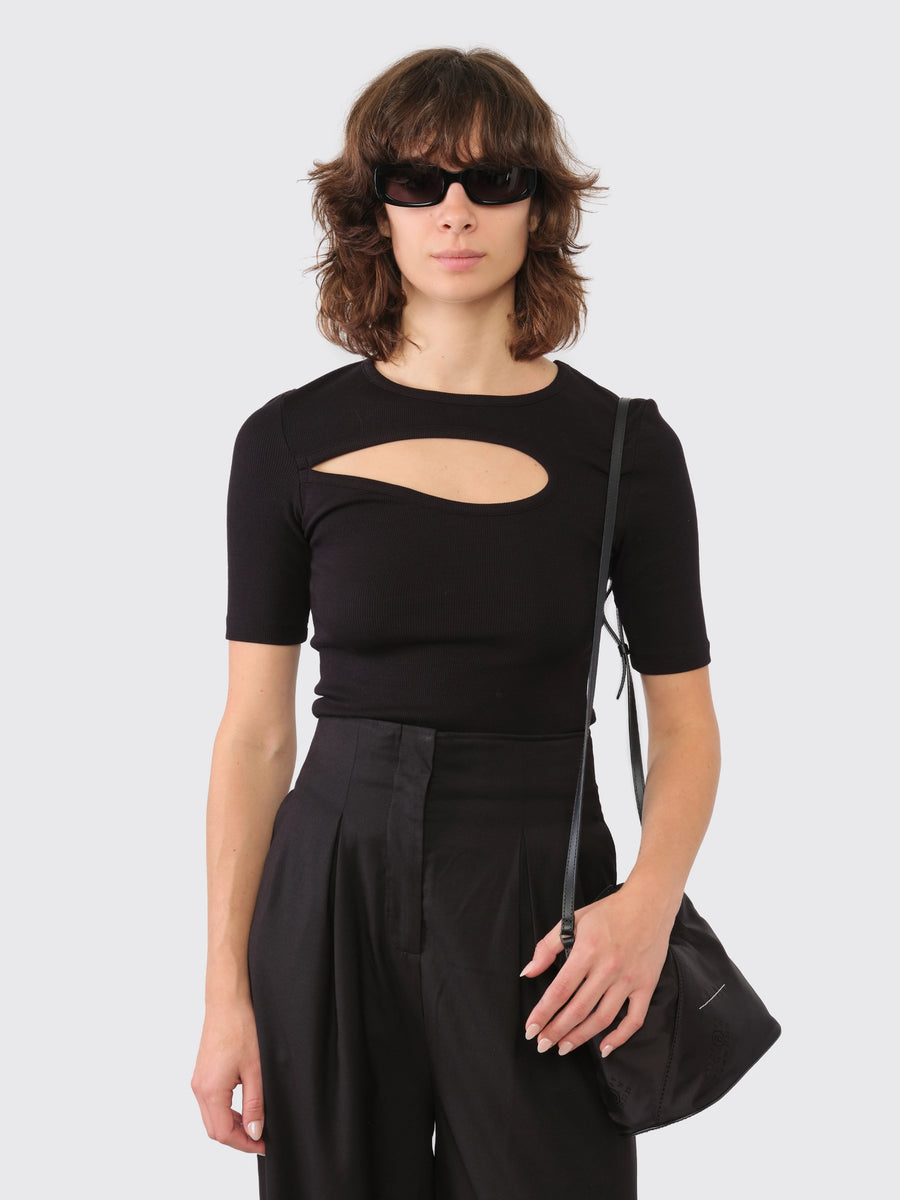 Rib Cut Out T-Shirt