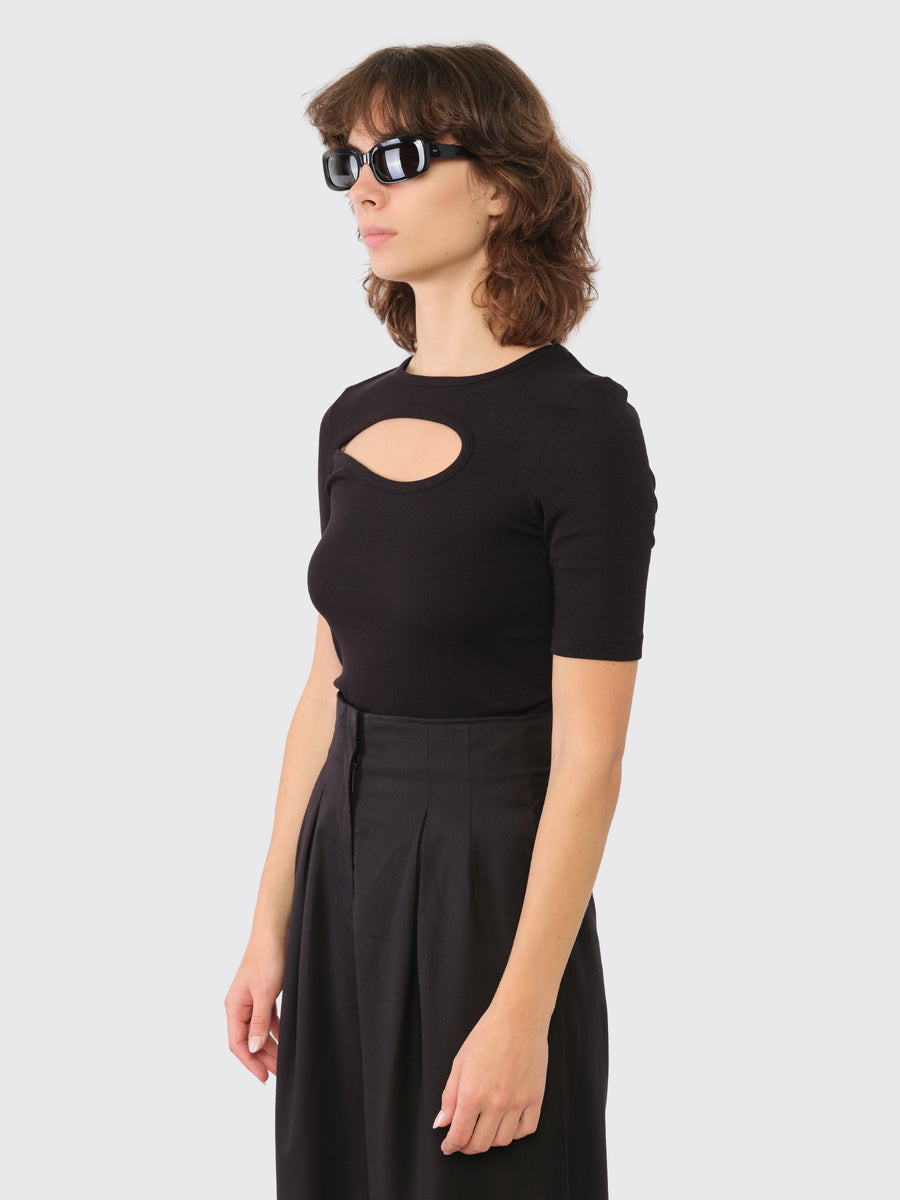 Rib Cut Out T-Shirt