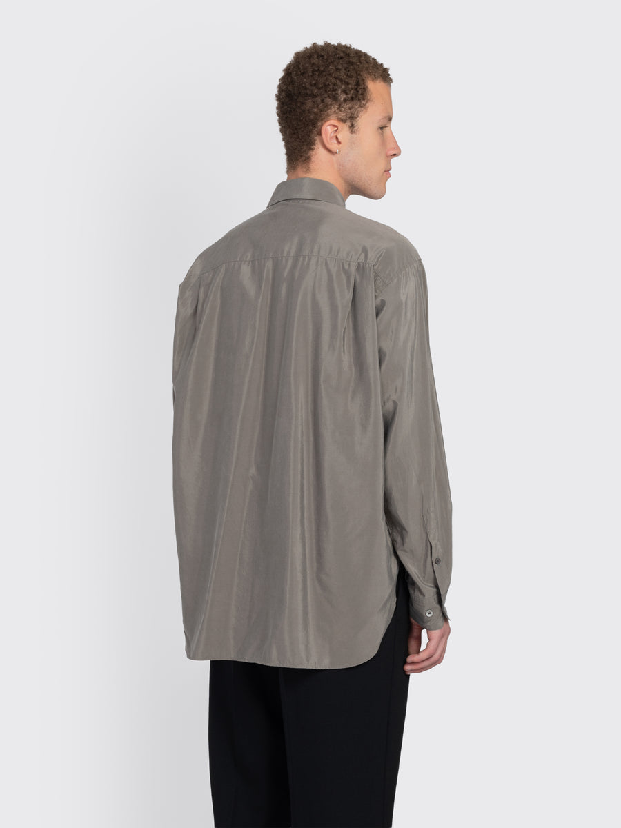 Silk Nylon Oversized Down Pat Shirt