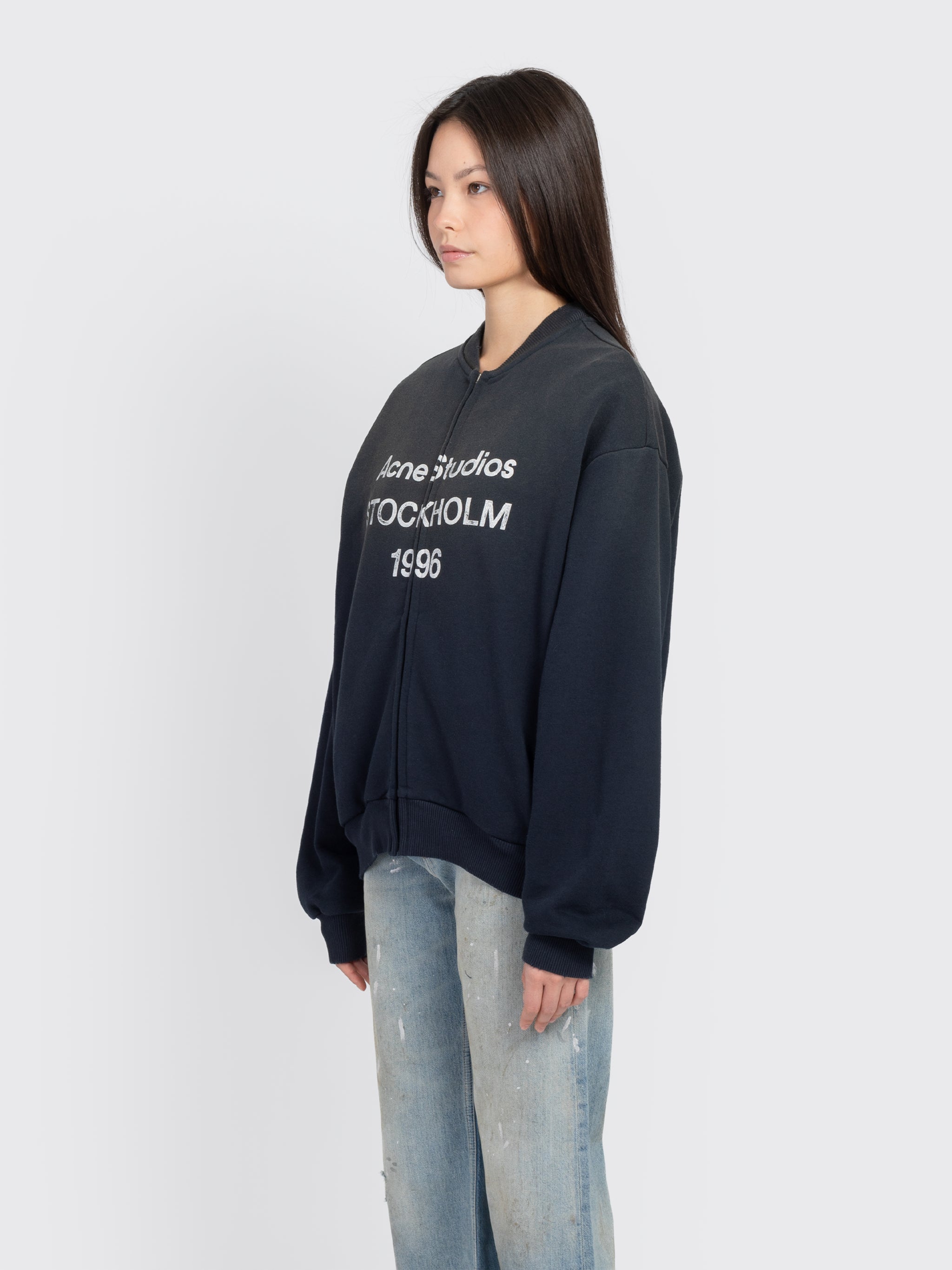 Washed Zip-Up Cardigan