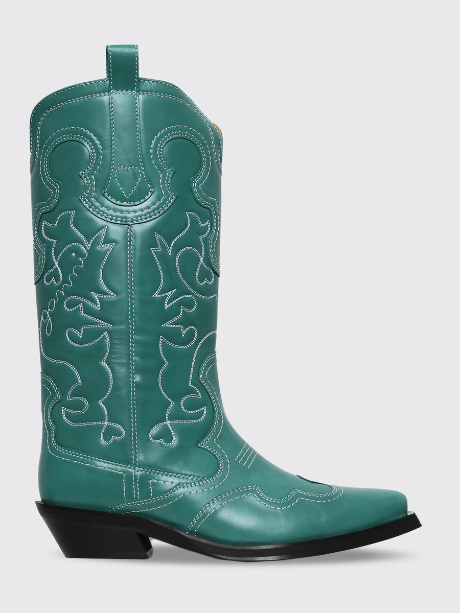 Mid Shaft Embroidered Western Boot